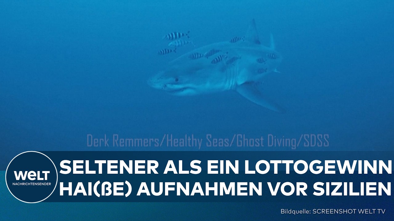 SIZILIEN: Hai(ße)-Sensation! Erstmals weißer Hai unter Wasser gefilmt