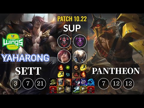 JAG Yaharong Sett vs Pantheon Sup - KR Patch 10.22