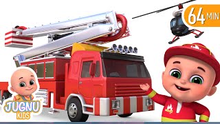 Fire Brigade Truck | Tractor Cartoon, Fire Truck | Surprise Eggs Toys from Jugnu Kids