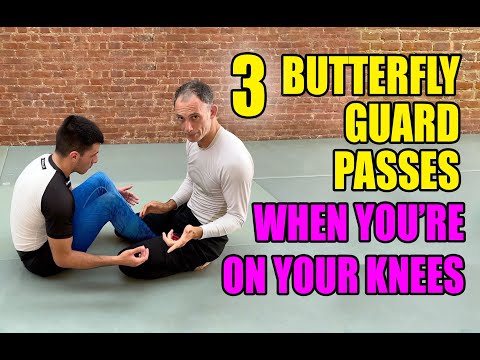 Passing Butterfly Guard: THREE (3) Guard Passes from the Knees (No Gi BJJ)
