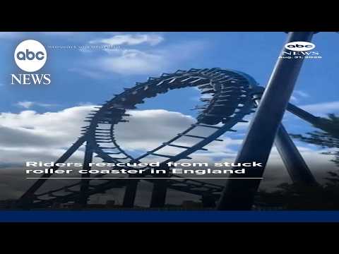 Riders rescued from stuck roller coaster in England
