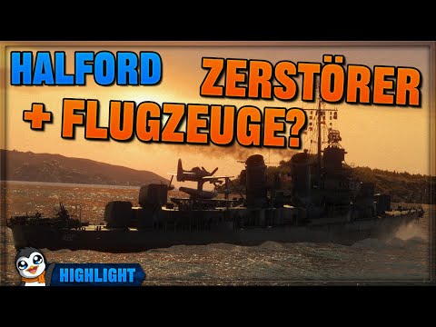 DESTROYER with OWN aircraft - Halford - World of Warships [Stream Highlight]