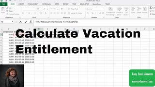 How to calculate Vacation Entitlement in Excel
