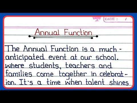 Paragraph Writing On Annual Function Day || few lines on annual Day function
