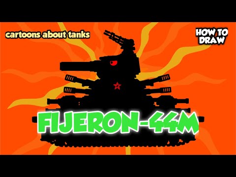 How To Draw Cartoon Tank Fijeron-44M | HomeAnimations - Cartoons About Tanks