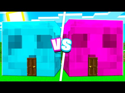 Ultimate Boy vs Girl Minecraft SLIME HOUSE BATTLE Challenge!