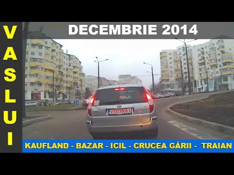 Orasul VASLUI dec 2014 traseu Kaufland - Varianta str Decebal - Crucea Garii -Traian Ep.2