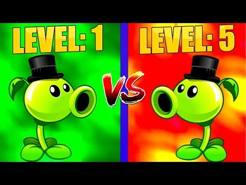 Level Compare Plants vs Zombies 2 Peashooter Level 1 VS Peashooter Level 5 Level UP