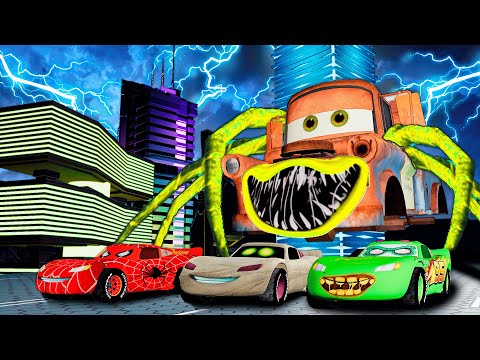 Epic Escape From The Zombie & Mummy & Spider McQueen Eater VS Mater Eater | BeamNG