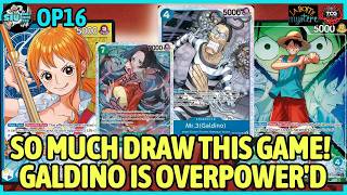 SO MUCH DRAW THIS GAME! GALDINO IS OVERPOWER'D [OP16] 🔵🟡 Nami VS. 🟢🔵 GU Luffy 🎮 GAMEPLAY