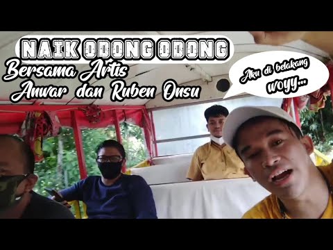 Naik odong odong bersama artis Ruben Onsu dan Anwar proses syuting film cintaku bersemi di Odong 2