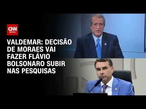 Presidente do PL diz que decisão de Moraes vai fazer Flávio “subir nas pesquisas” | BASTIDORES CNN