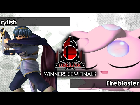 Melee:  ryfish (Marth/Sheik) V Fireblaster (Jigglypuff/Mario) - Obelisk 38 Tournament SSBM