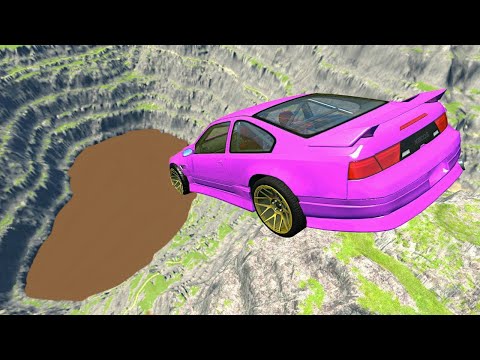 BeamNG drive - Car Jumps & Falls Into Chocolate Milk Pool
