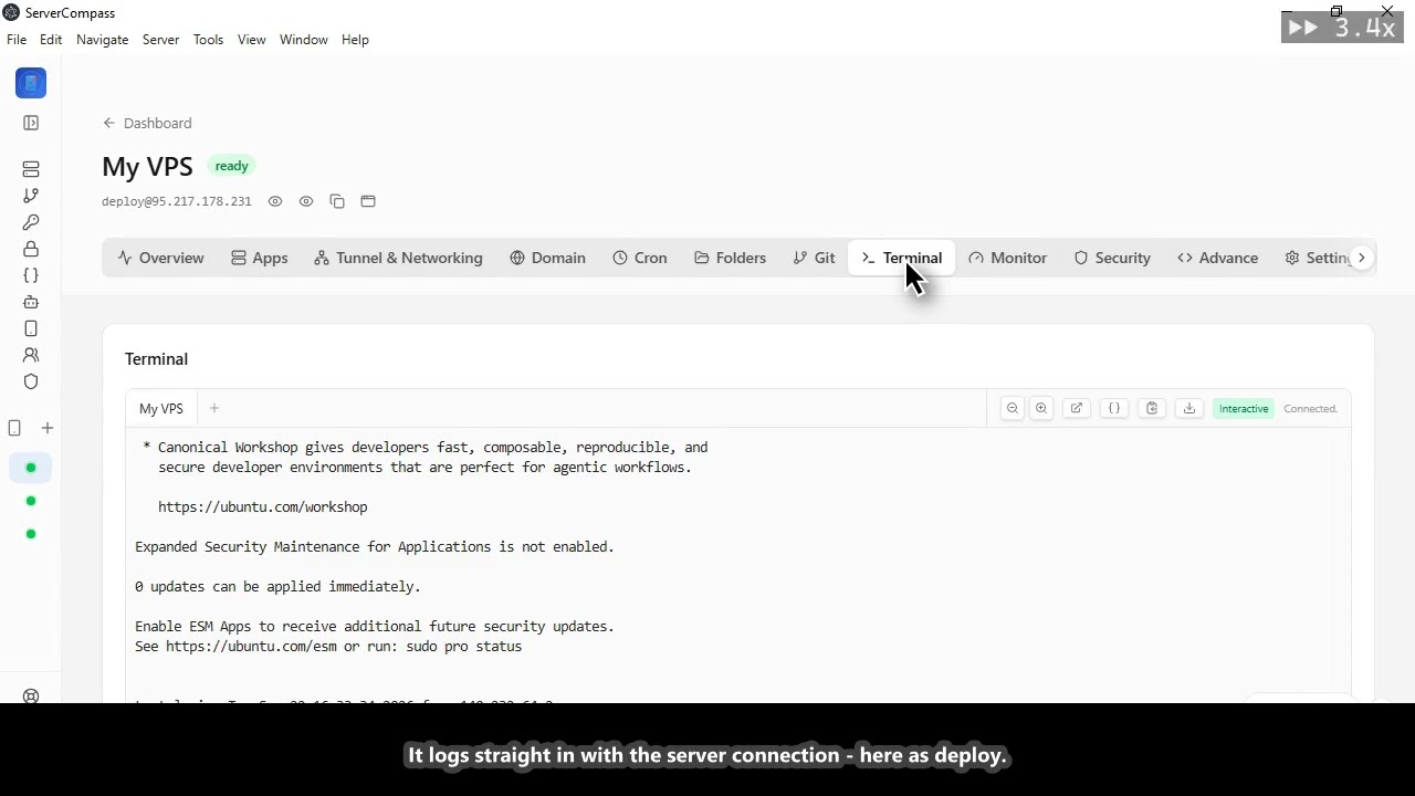 Built-in SSH Terminal — Work on Your VPS in the App