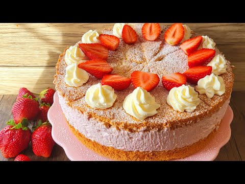 Einfache Erdbeer Käse Sahne Torte, fruchtige Quarktorte mit Erdbeeren,  Muttertag/Geburtstag
