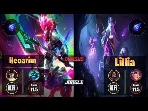 Haru HECARIM (Jungle) [Phase Rush] VS LILLIA - Grandmaster KR Patch 11.5