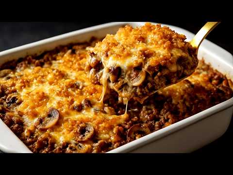 Forget Boring Dinners! Creamy Beef & Mushroom Bake is Next Level 🔥