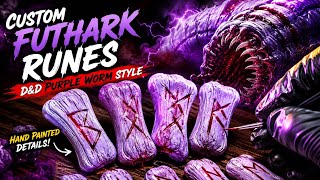Worms with Teeth, D&D Themed Purple Worm Futhark Rune Set - John Byerly