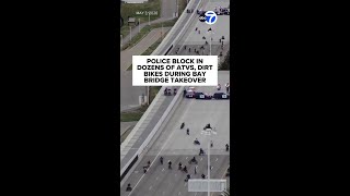 Police trap dozens of ATVs, dirt bikes during CA bridge takeover