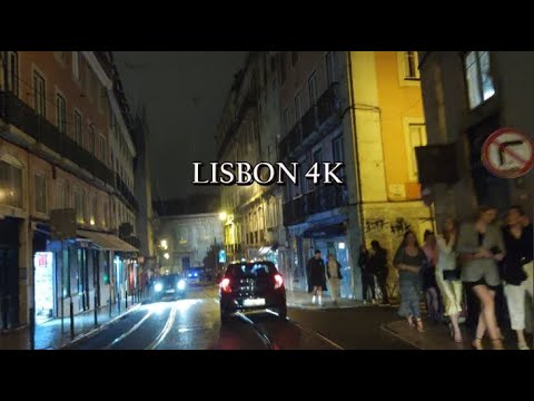 Lisbon Drive 4K - Night Drive, Driving along the Tram 28 Line, Lisbon Portugal [4k Ultra HD]