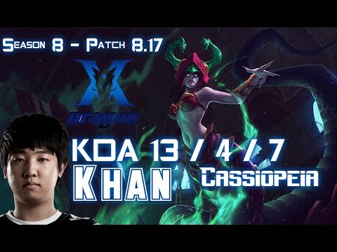 KZ Khan CASSIOPEIA vs YASUO Mid - Patch 8.17 KR Ranked