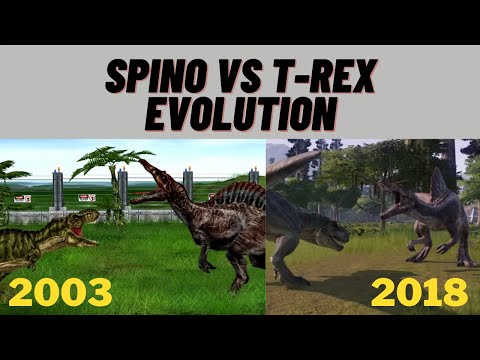 T-Rex vs Spino evolution in VIDEO GAMES (1999-2018)