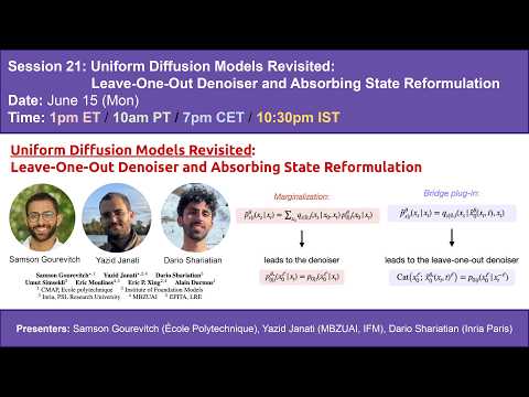 S21 | Uniform Diffusion Models Revisited: Leave-One-Out Denoiser and Absorbing State Reformulation