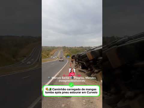 🥭🚛 Caminhão carregado de mangas tomba após pneu estourar em Curvelo - Vitória da Conquista
