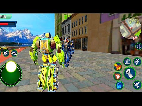 Flying Robot Bus Transform City Battle: Car Robot Transform Game 2021 #2 - Android Gameplay