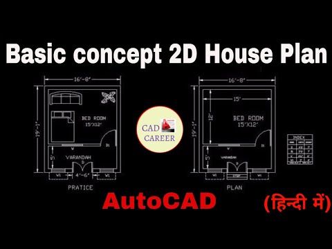 Draw home 2D plan in AutoCAD from basic concept | Complete plan in AutoCAD |2D plan practice drawing