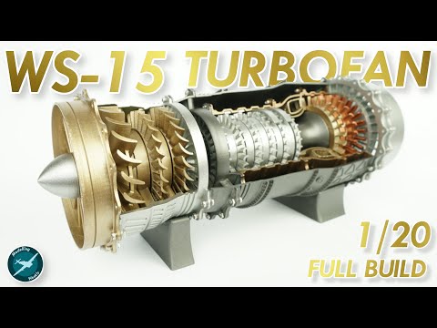 Inside a JET ENGINE! 1/20 WS-15 Turbofan Engine Build & Review | 4K