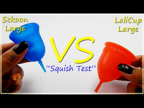 Sckoon Lg vs LaliCup Lg "Squish Test" - Menstrual Cups