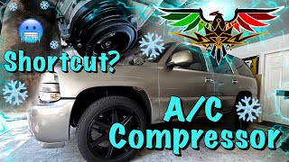 00-06 Tahoe A/C Compressor removal from top🥶❄️❄️❄️DIY