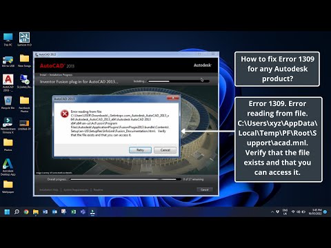 Как исправить ошибку 1309 для любых продуктов Autodesk? | Как решить ошибку AutoCAD 1309?