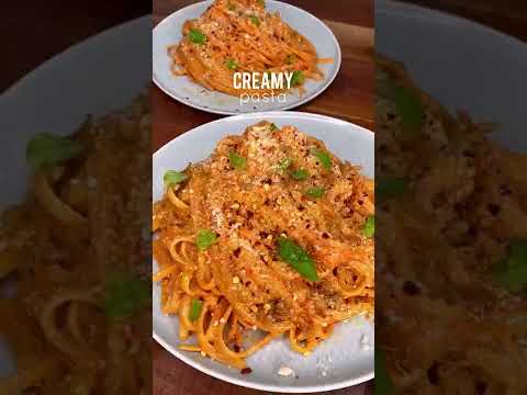 , title : 'Easy creamy pasta without any cream😍♥️just tomatoes and peppers🍝Recipe in description|CHEFKOUDY'