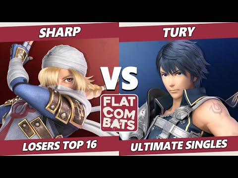 Flat Combats 10 Losers Top 16 - Sharp (Sheik) Vs. Tury (Chrom) SSBU Smash Ultimate