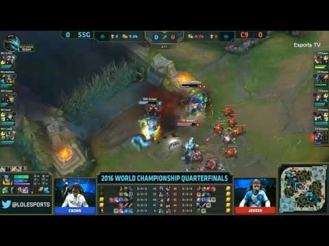 SSG Crown Cassiopeia Outplay 1 vs 3 Worlds 2016 - Quarterfinals - C9 vs SSG