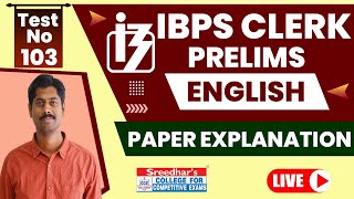 IBPS CLERK 2022 PRELIMS MOCK TEST NO-103 | ENGLISH PRACTICE SET WITH IMPORTANT QUESTIONS