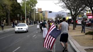 APD Protest: A Marine and Soldier Take Back the Flag from Protesters (Inhabitants of Burque)