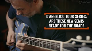 Video thumbnail for D'Angelico Tour Series: Are these new semi-hollow guitars ready for the road? | Guitar.com by Guitar