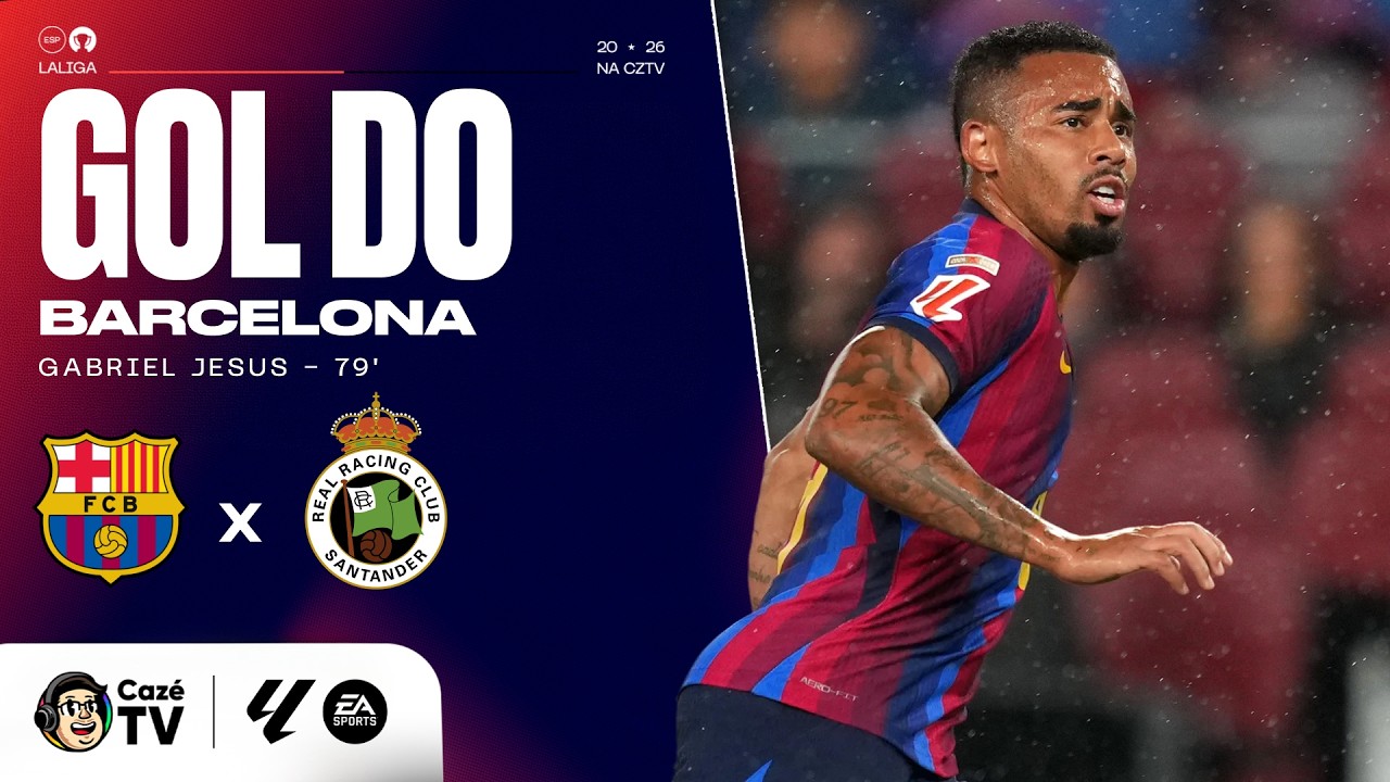 GOLEADA DO BARCELONA! GABRIEL JESUS FAZ O 6º GOL DO SHOW CONTRA O RACING EM LALIGA!