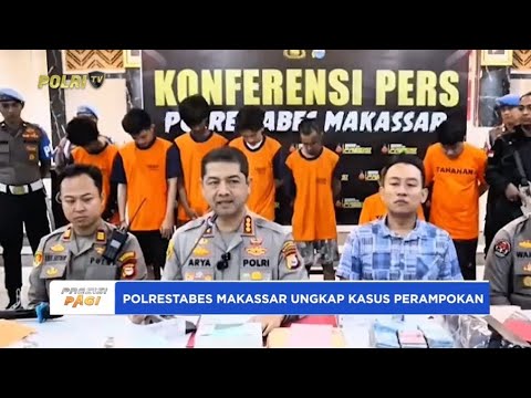 POLRESTABES MAKASSAR UNGKAP KASUS PERAMPOKAN UANG TUNAI