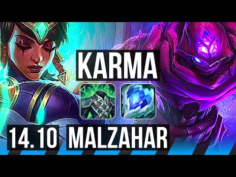 KARMA vs MALZAHAR (MID) | 4/0/17 | EUW Master | 14.10