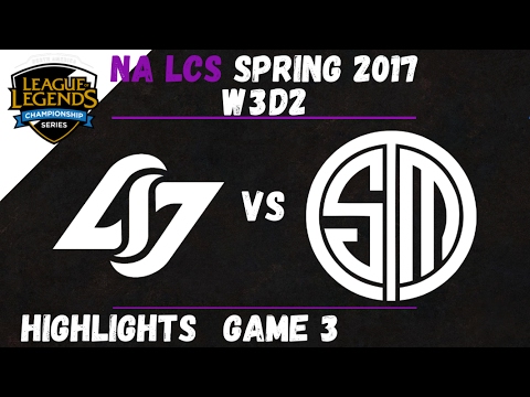 CLG vs TSM Highlights Game 3 NA LCS 2017 Spring W3D2 Counter Logic Gaming vs Team SoloMid