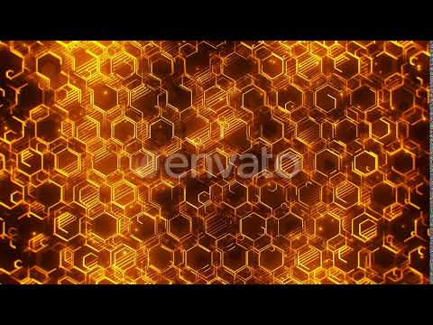 Gold Hexagonal Tech Background | Motion Graphics - Envato elements