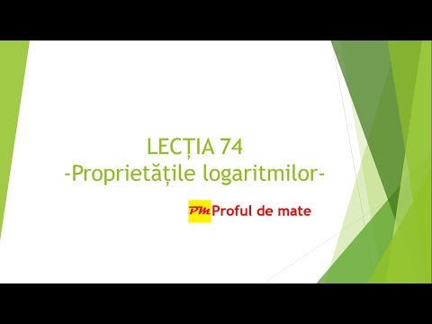 LECȚIA 74: Proprietățile logaritmilor #profuldemate #proprietăți #logaritm #matematica #scoala