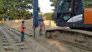 prefabricated vertical drains (pvd) (wick drains) construction. soft ground improvement
