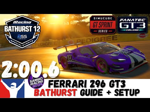 iRacing Ferrari GT3 Bathurst Guide - 2:00.6 - Mount Panorama Ferrari 296 Track Guide