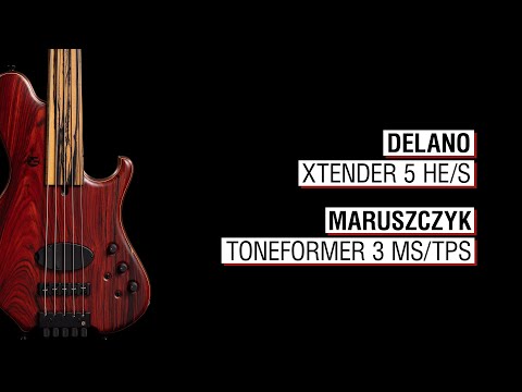 Delano Xtender 5 HE/S + Toneformer 3 MS/TPS - Paddock 5a Headless Fretless 34"